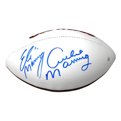 Archie Manning/Eli Manning Dual Signed Ole Miss Rebels White Panel Football