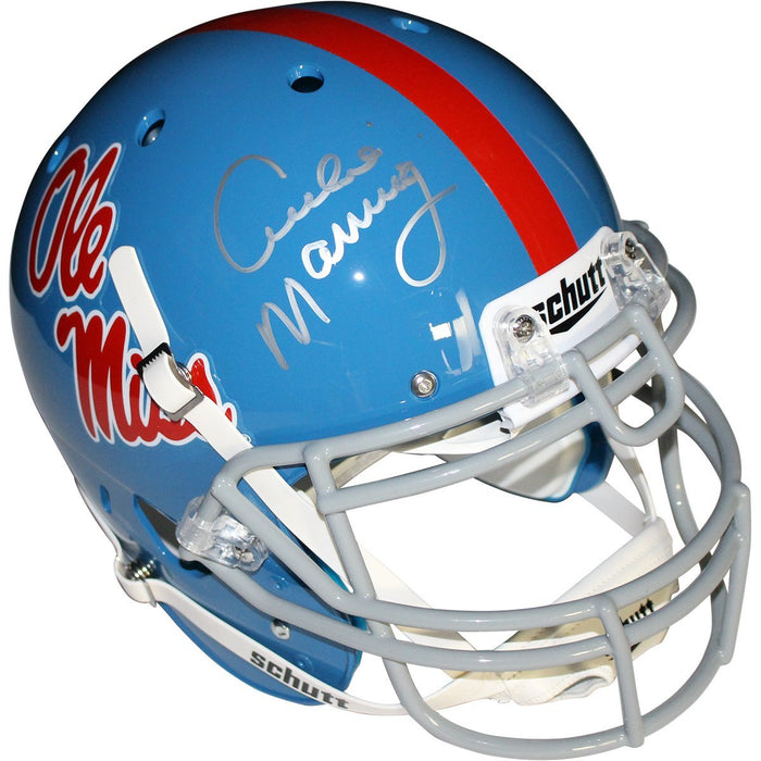 Archie Manning Signed Ole Miss Rebels Authentic Powder Blue Schutt Helmet