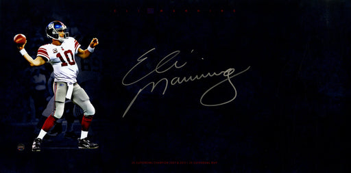 Eli Manning Signed New York Giants 10x20 Photo