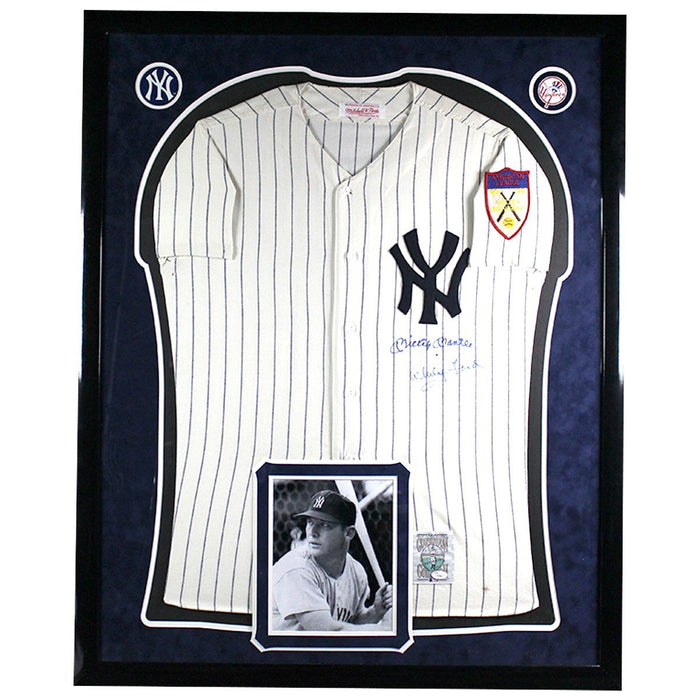 Mickey Mantle and Whitey Ford Dual Signed Mitchell and Ness Jersey Elite Framed JSA