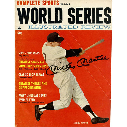 Mickey Mantle Signed Complete Sports World Series Illustrated Review Magazine JSA