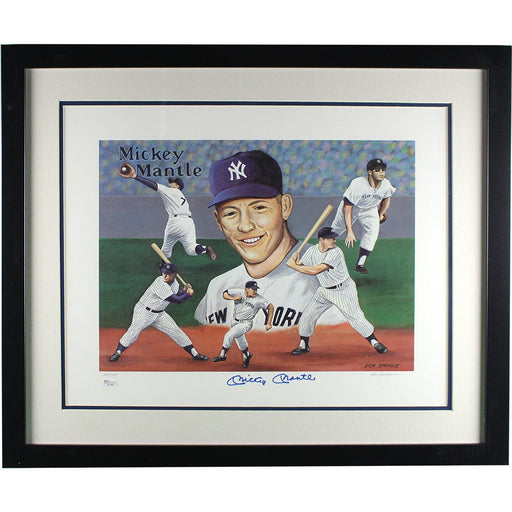 Mickey Mantle Signed Multi Image Framed 17x20 Artwork by Don Sprague -also Signed by Sprague - JSA Holo and Letter of Auth - L/E  398 of 750 (22x26 Frame Dims)