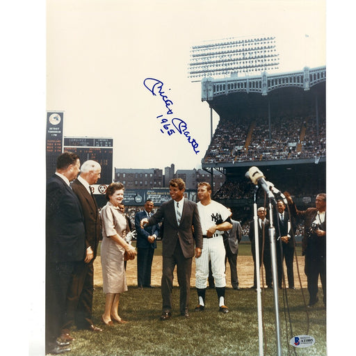 Mickey Mantle signed 11x14 photo with Bobby Kennedy with 1965 inscribed (JSA)