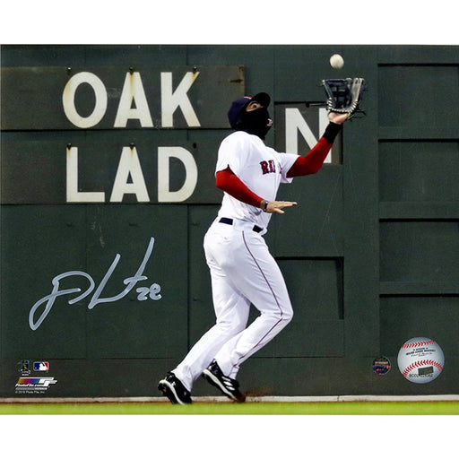 J.D. Martinez Signed Boston Red Sox 8x10 Photo Catch vs Green Monster