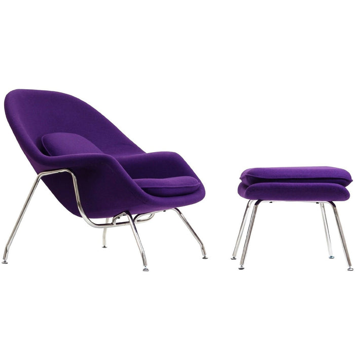 PURPLE, LEXMOD EEI-113 WOMB LOUNGE CHAIR WITH OTTOMAN FREE SHIPPING