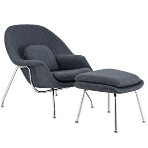 LEXMOD EEI-113 WOMB LOUNGE CHAIR WITH OTTOMAN 9 COLORS FREE SHIPPING