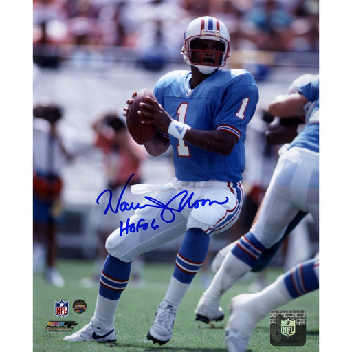 Warren Moon Signed Houston Oilers 8x10 Photo w/ "HOF 06" Insc