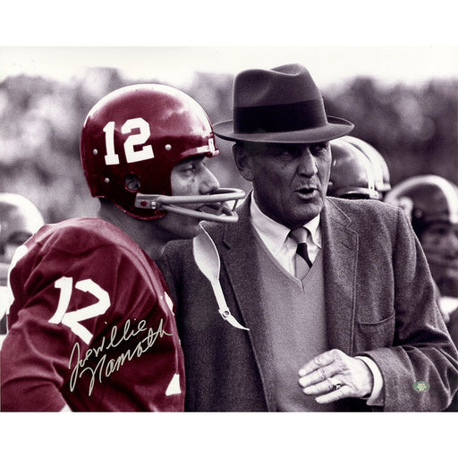 Joe "Willie" Namath on Alabama Sideline with Bear Bryant 16x20 Photo (Namath Holo)