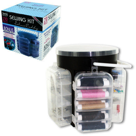 210-Piece Sewing Kit with Round Carrying Case