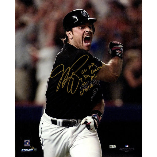 Mike Piazza Signed 16x20 Celebration Photo w/ "GW HR  7 Run Comeback Vs. ATL 6/30/00" Insc (LE/31)