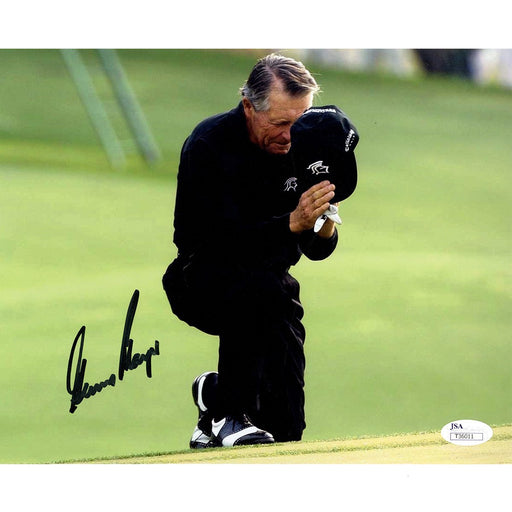 Gary Player Signed 8x10 Photo Kneeling JSA