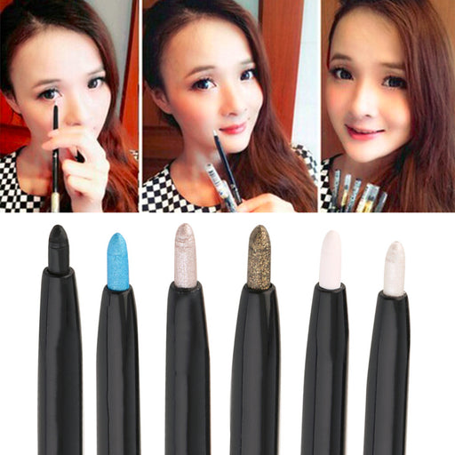 New Long Lasting Matte Shimmer 2 In 1 Soft Makeup Rotary Eyeliner Pencil Eyeshadow Pen Double Ends Top Quality