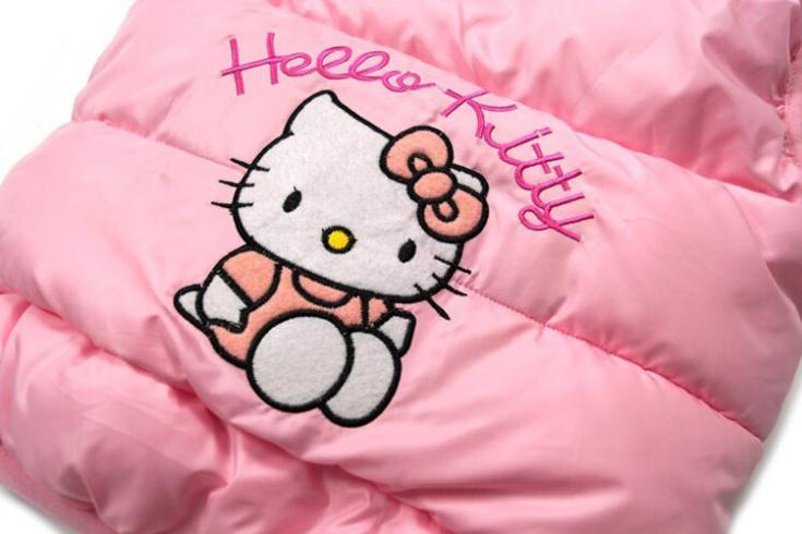 Beautiful Hello Kitty Baby Girl Cotton Padded Vest Warm Winter Waistcoat Outerwear Clothing