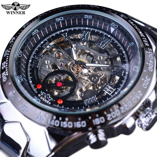 Attractive New Sports Design Clock Model Mens Automatic Skeleton Watch, Best Seller