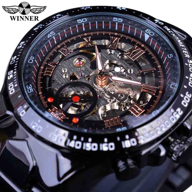 Attractive New Sports Design Clock Model Mens Automatic Skeleton Watch, Best Seller