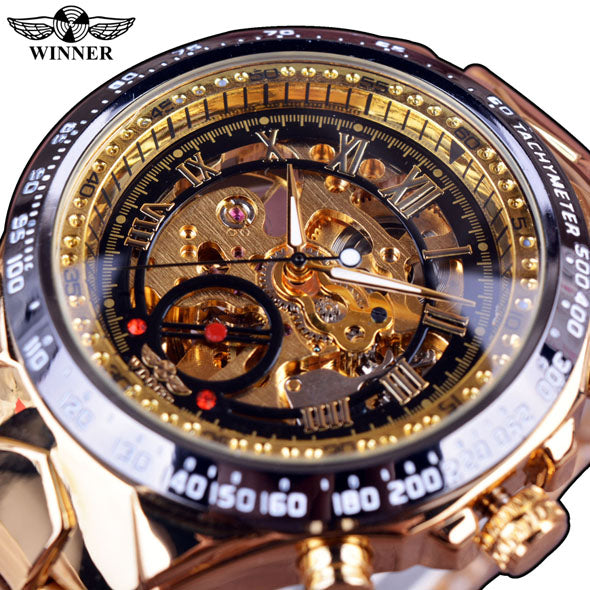Attractive New Sports Design Clock Model Mens Automatic Skeleton Watch, Best Seller