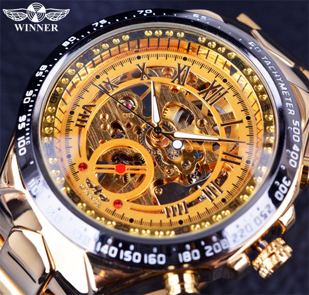 Attractive New Sports Design Clock Model Mens Automatic Skeleton Watch, Best Seller
