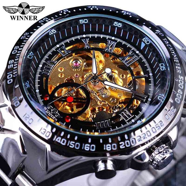 Attractive New Sports Design Clock Model Mens Automatic Skeleton Watch, Best Seller