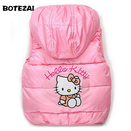 Beautiful Hello Kitty Baby Girl Cotton Padded Vest Warm Winter Waistcoat Outerwear Clothing