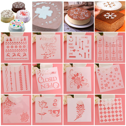 1 Pc 12 Styles Flower Fondant Cake Embossed Mold For Wedding Baking Decorating Stencil Spraying