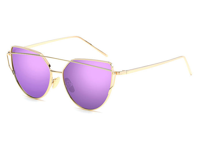 Brand Designer Cat Eye Sunglasses Women's Fashion Sun Glasses Women's Mirror Fashion Eyewear