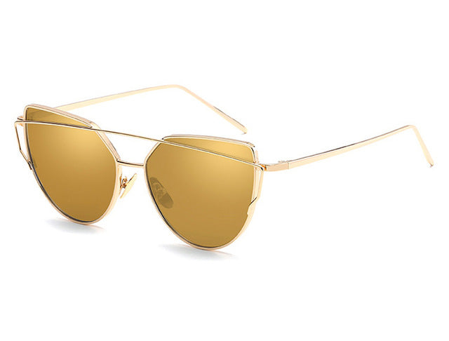 Brand Designer Cat Eye Sunglasses Women's Fashion Sun Glasses Women's Mirror Fashion Eyewear