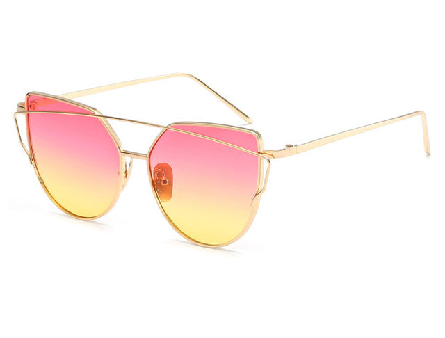 Brand Designer Cat Eye Sunglasses Women's Fashion Sun Glasses Women's Mirror Fashion Eyewear