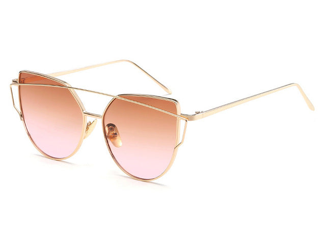 Brand Designer Cat Eye Sunglasses Women's Fashion Sun Glasses Women's Mirror Fashion Eyewear