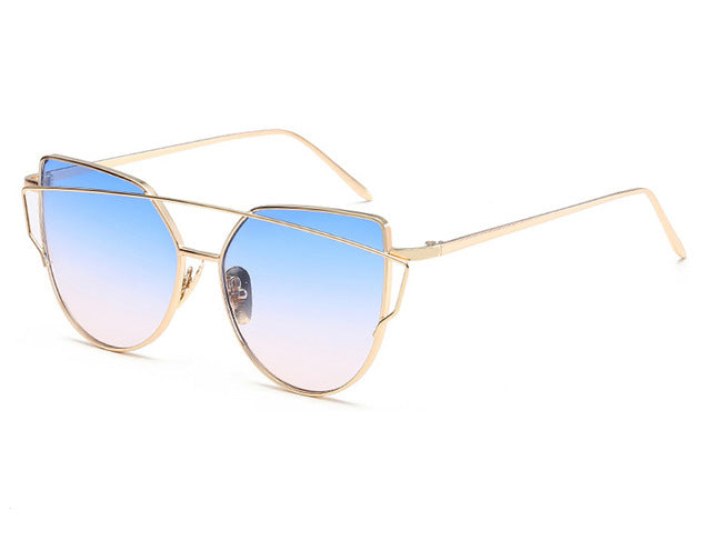 Brand Designer Cat Eye Sunglasses Women's Fashion Sun Glasses Women's Mirror Fashion Eyewear