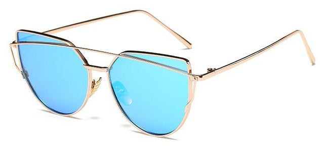 Brand Designer Cat Eye Sunglasses Women's Fashion Sun Glasses Women's Mirror Fashion Eyewear