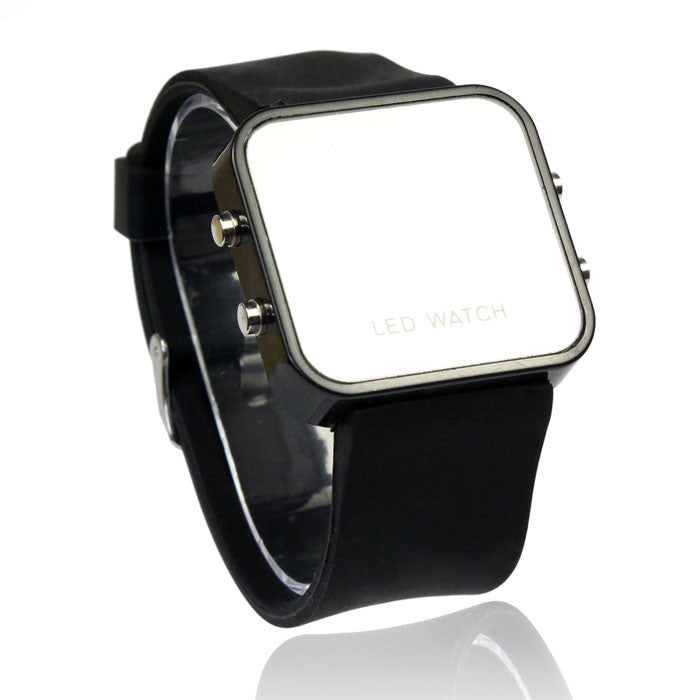 Stunning LED Silicone Mirror Watch With Calendar Day/Date