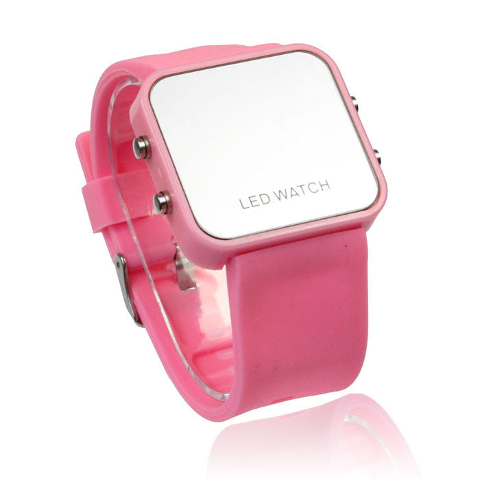 Stunning LED Silicone Mirror Watch With Calendar Day/Date