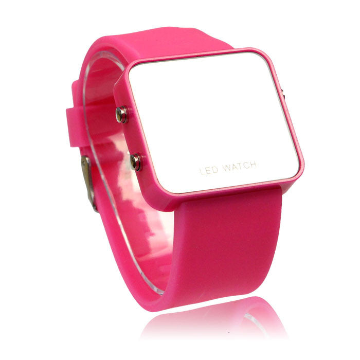 Stunning LED Silicone Mirror Watch With Calendar Day/Date