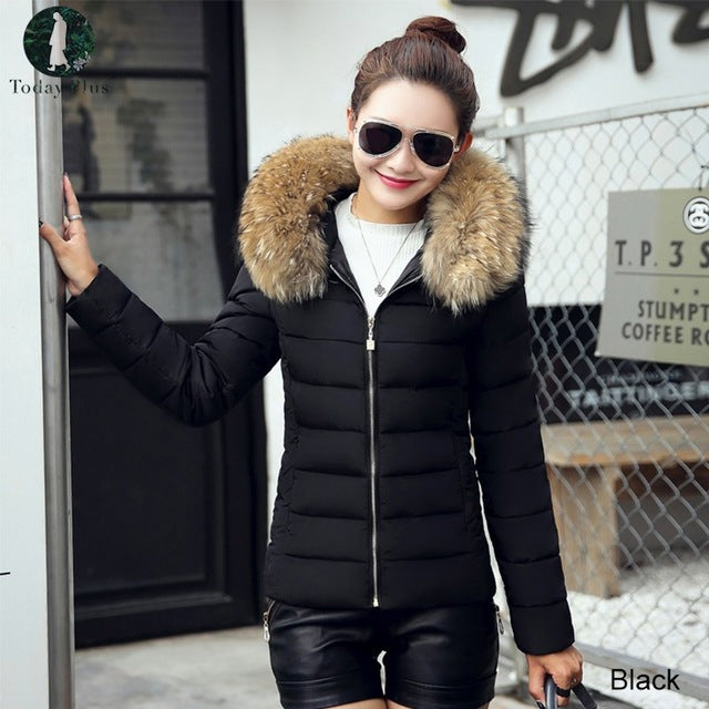 Beautiful Fur Collar Down Parka Winter Jacket Women's Thick Snow Wear Coat