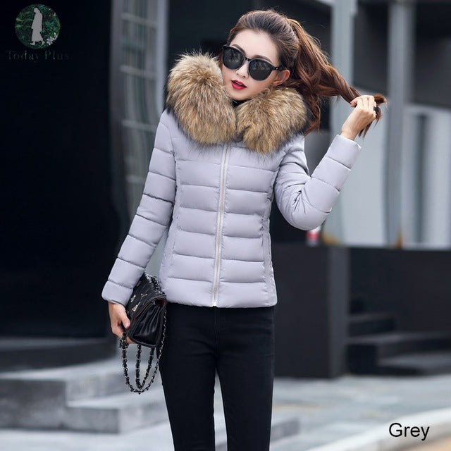 Beautiful Fur Collar Down Parka Winter Jacket Women's Thick Snow Wear Coat