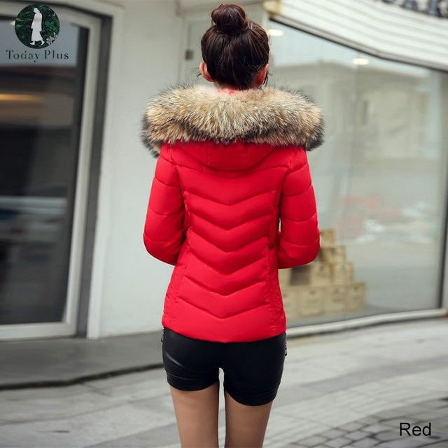 Beautiful Fur Collar Down Parka Winter Jacket Women's Thick Snow Wear Coat