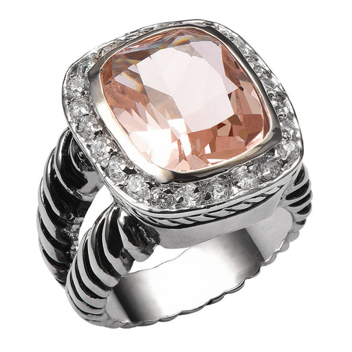 Hot Sale Morganite 925 Sterling Silver High Quantity Ring For Men and Women Fashion Jewelry Party Gift Size 6 7 8 9 10