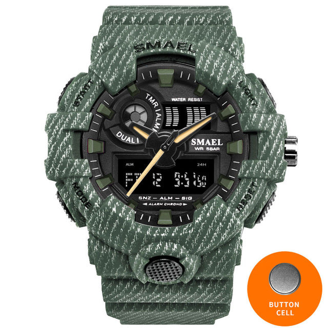 Cool Cowboy Military Style Digital Waterproof Mens Sports Watch, Many Colors and Designs