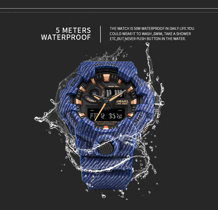 Cool Cowboy Military Style Digital Waterproof Mens Sports Watch, Many Colors and Designs