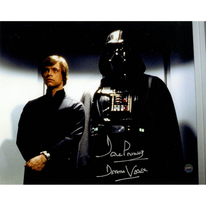 Dave Prowse Signed Luke Skywalker Standing With Darth Vader Horizontal 8x10 Photo