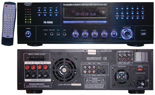 Pyle-Home - 1,000-Watt AM/FM Receiver with Built-In DVD, MP3 & USB