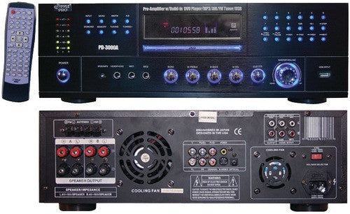 Pyle-Home - 3,000-Watt AM/FM Receiver with Built-In DVD, MP3 & USB