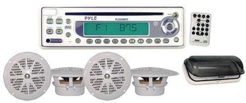 Pyle - Marine Single-DIN CD Receiver with Four 5.25" Speakers 50W x 4 max)