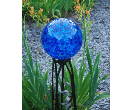 Garden Accents: 10" Blue Mosaic Gazing Globe