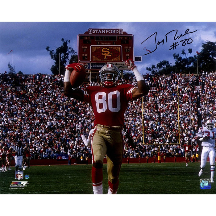 Jerry Rice Signed San Francisco 49ers 'TD Celebration' 16x20 Photo