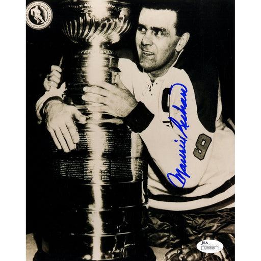 Maurice Rocket Richard Signed 8x10 Photo with Stanley Cup Signed in Blue JSA