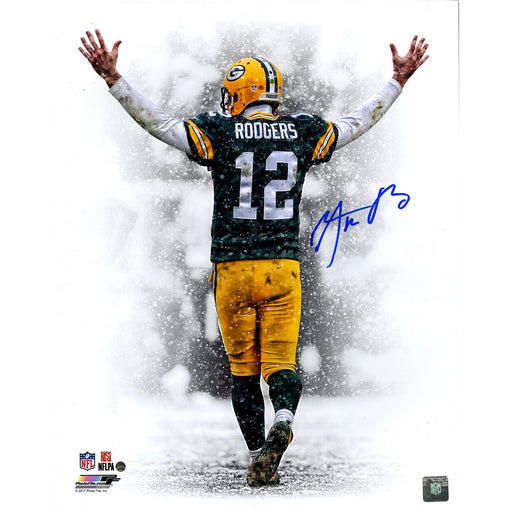 Aaron Rodgers Signed 'Snow Fall TD Celebration' 16x20 Photo