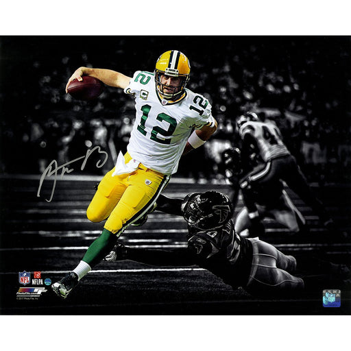 Aaron Rodgers Signed 'TD Run vs ATL' Blacked Out 16x20 Photo