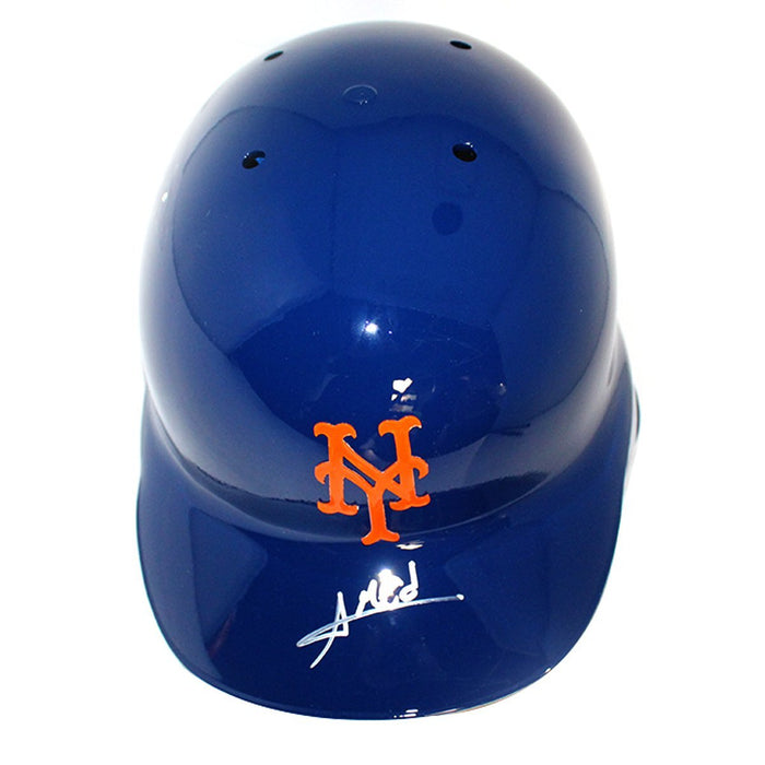 Amed Rosario Signed New York Mets Blue Left Ear Flap Batting Helmet