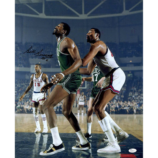 Bill Russell Signed Box Out Vertical 16x20 Photo (JSA)